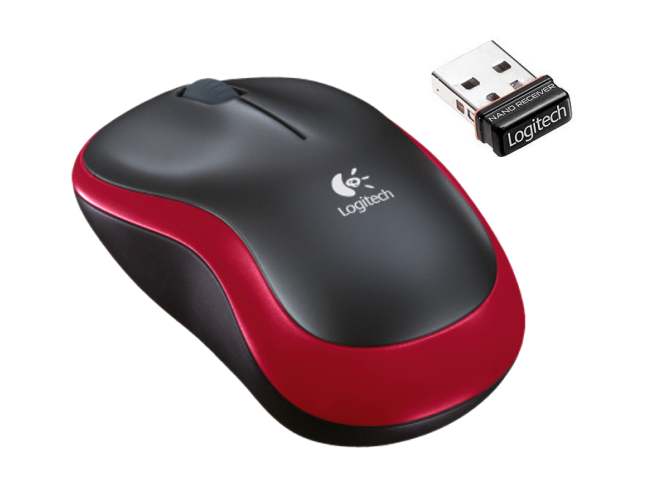 Funkmaus Logitech Wireless M185 Maus Rot mit Nano USB Empfänger