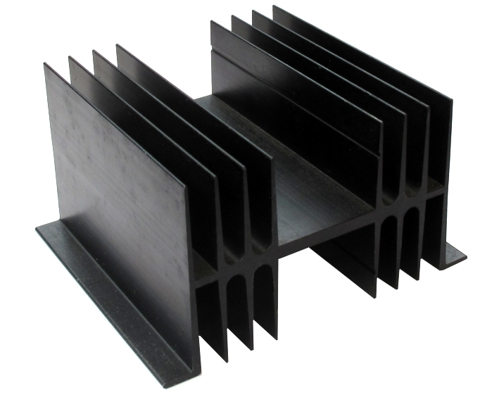 Rippekühlkörper 115x100x63mm ALU Schwarz Universal Kühlkörper