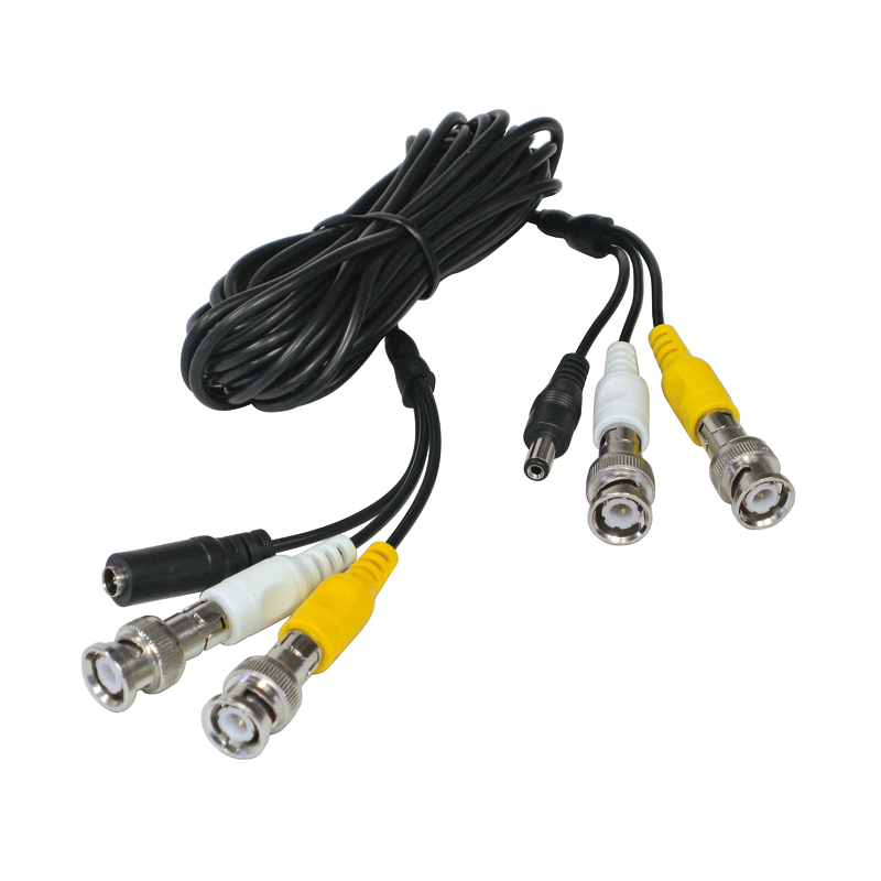 5m Kamerakabel Multikabel mit 4x BNC Stecker und Hohlstecker