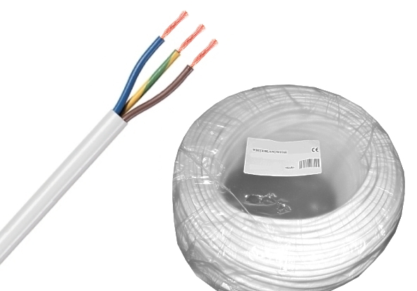 42-686-00150_3x1qmm_Weiss 100m Kabel H05VV-F 3x 1,5qmm Weiss Elektrokabel