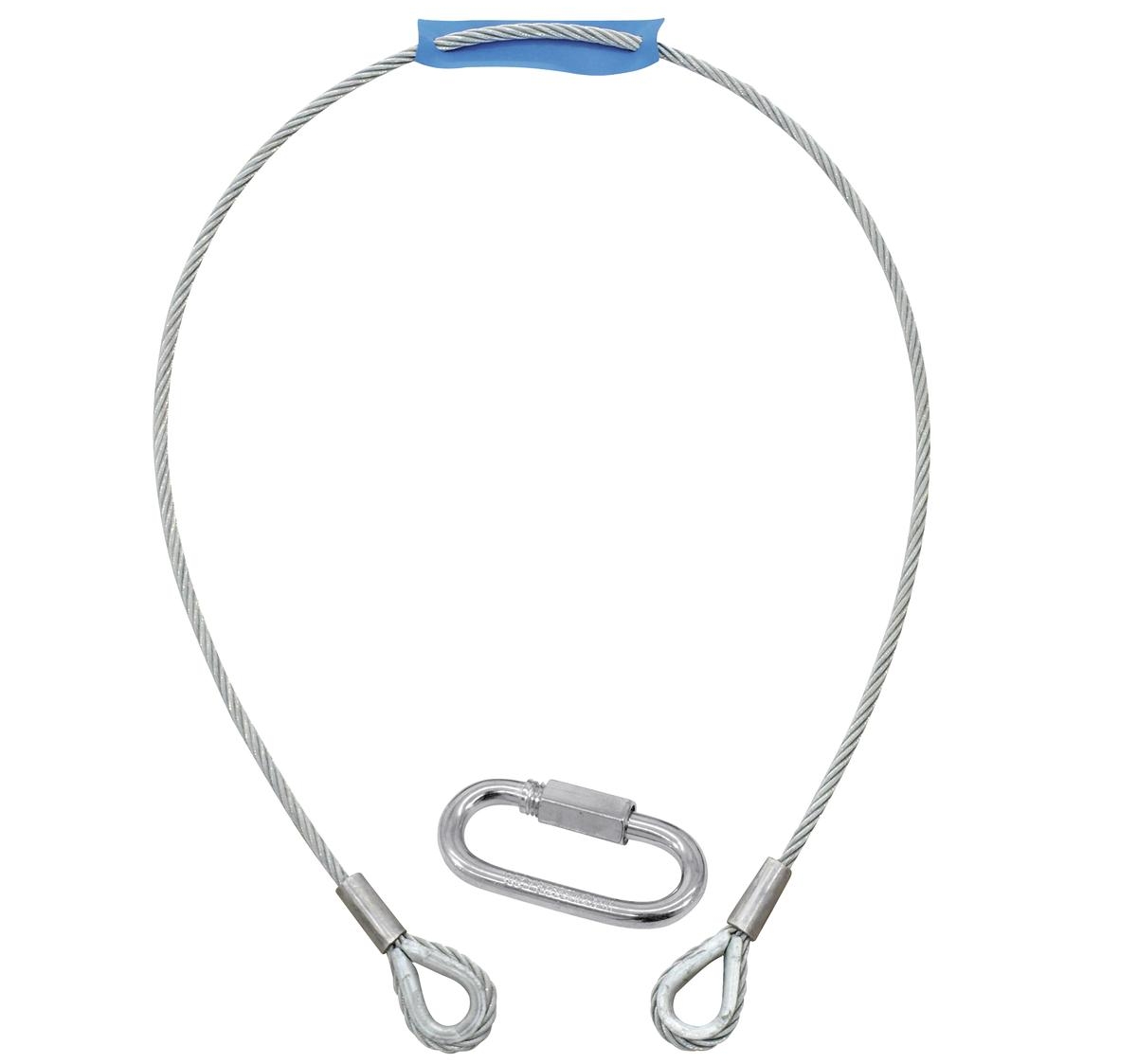 Sicherungsseil Fangseil 1000mm DM 4mm bei 15kg inklusive Karabiner