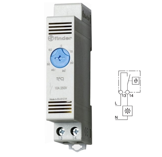 Luefterschalter_Thermostat_97-795-00930_2024 Temperaturschalter 0-60C Temperaturfühler Thermostat 10A Lüfterschalter