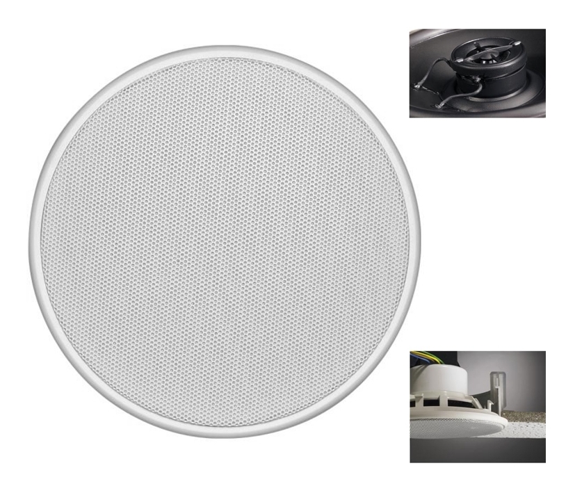 Outdoor_Lautsprecher_Terrasse_UP14-2_88-500-00780 196mm Deckenlautsprecher 50W 8ohm 2wege HiFi UP14/2 Edelstahl Marine Wasserfest Outdoor Weiss