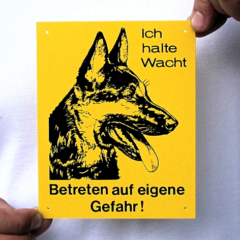 Schild Wachhund Warnschild