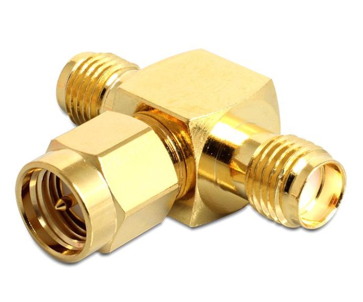 SMA-T-Stueck-39-874-00325 SMA T-Stück SMA Stecker auf 2x SMA Buchse