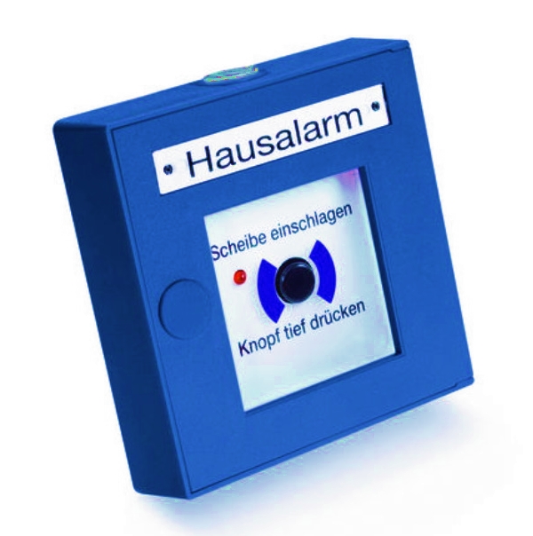 Hausalarm Alarmtaster BLAU EN60849 135x135x37mm