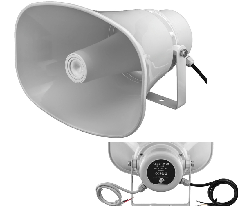 Aktiver Outdoorlautsprecher 30W mit Verstärker 12-24V aktiver IP66 Hornlautsprecher IT130AK 