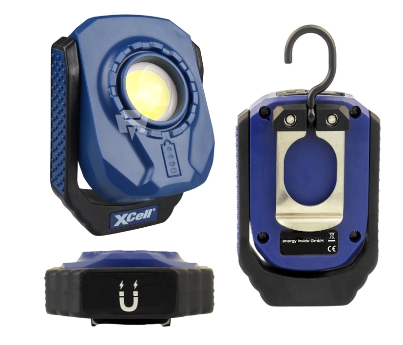 6W_LED_Akkulampe_Xcell_32-700-00437_B02 Arbeitsleuchte Akkustrahler 6W IP66 IK6 Lithium-Akku mit USB Ladekabel