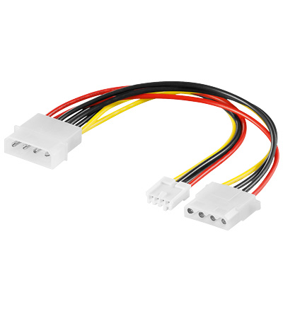 PC Netzteil Adapter 5,25 auf 5,25 und 3,25 Y-Adapter