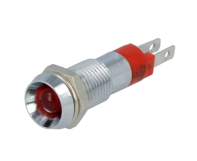 24V_LED_Einbaufassung_ROT_15-783-04020 Signallampe 24V LED 5mm Rot 10mm Fassung Innenreflektor Chrom