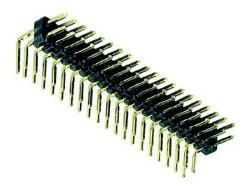 38-878-00340_72pol_Stiftleiste_2x36pol 72pol Stiftleiste 2x36pol 90° gewinkelt vergoldet RM 2,54mm
