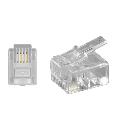 RJ11 Modularstecker 4 Kontakte 6pol breit (6P4C) Western