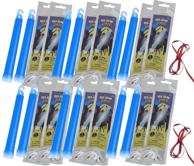 Knicklicht BLAU mit Halsband --- 12-Stück Packung ----