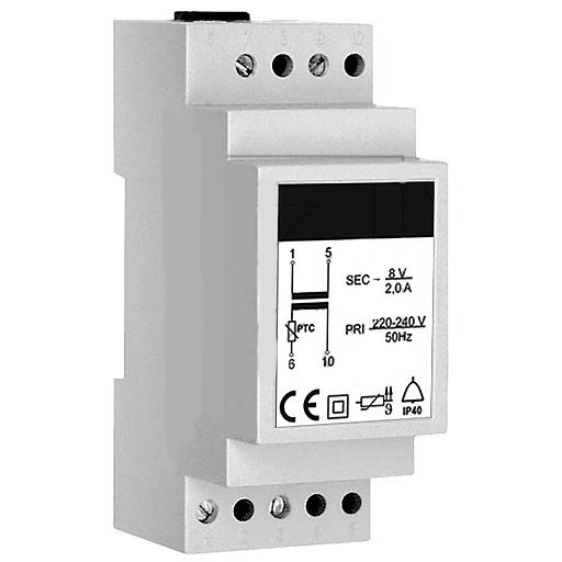 Klingeltrafo_43-810-00440SKEsb2WUWX31f 8V Klingeltrafo Hutschiene 8VAC 16Watt 2A Hutschienentrafo