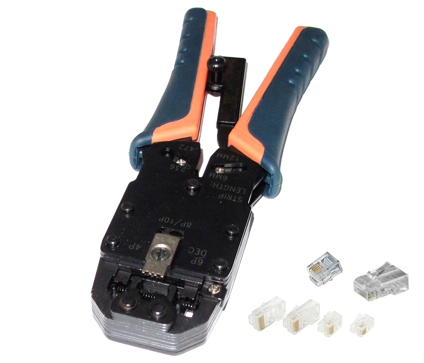 Crimpzange für RJ10 RJ11 RJ12 RJ45 Modularstecker Zange