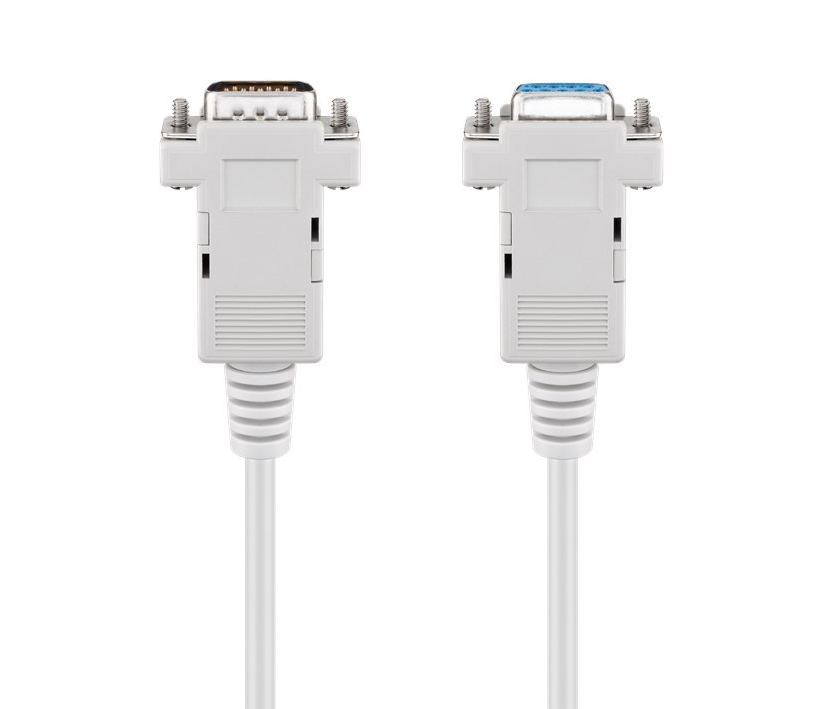 2m SUB-D Kabel 9pol Stecker auf Buchse V24 COM RS232 Kabel 1zu1