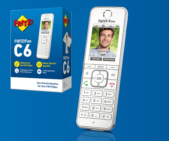 Telefon Funktelefon DECT FritzFon C6 Fon MultiPhone in Weiss für Fritz Box