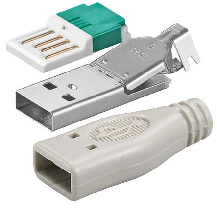 40-700-00310-usb-2015-OK USB Stecker A mit Haube Schneid-Klemmkontakte