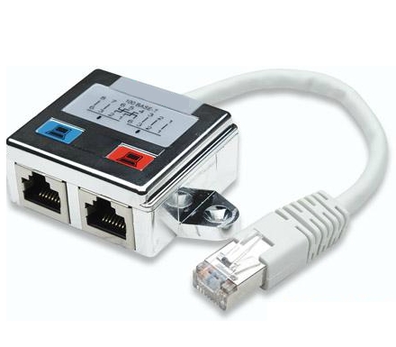 RJ45 Splitter 2fach RJ45 Verteiler CAT5e LAN-Splitter 8pol auf 2x4pol