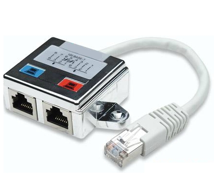 39-875-01000 RJ45 Splitter 2fach RJ45 Verteiler CAT5e LAN-Splitter 8pol auf 2x4pol