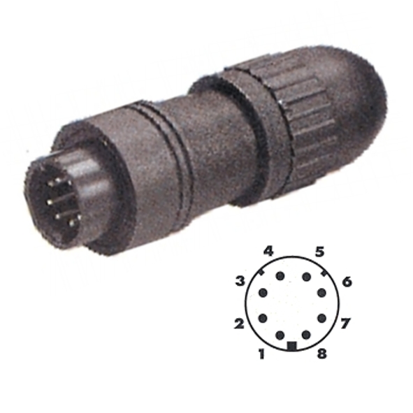 8pol_MINI_DIN_Stecker_39-860-00013_2020 8pol Mini DIN Stecker für Video und Movie Geräte