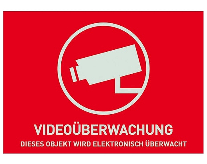 Schild Aufkleber Kameraüberwachung Videokamera