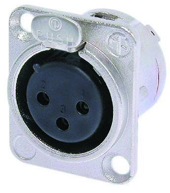 39-852-00220-NC-3-FDL-1 3pol XLR Buchse Einbaubuchse D-Type Einsatz