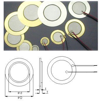 79-221-00060_2015_01 Piezoscheibe 20mm Piezo Litzen anlötbar Schallwandler