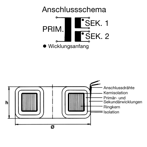 Ringkerntrafo-Anschluss