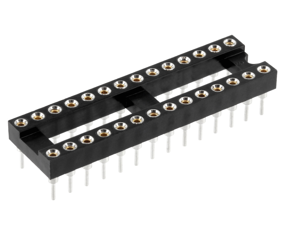 28pol-IC-Fassung-Praezison-46-665-00085 IC Fassung 28pol Präzision gedrehte Kontakt RM 2,54mm schmale Ausführung