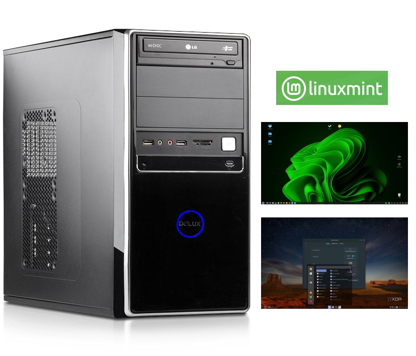 Computer PC-System Linux i5-G4 8GB-RAM 240GB-SSD CD-DVD-Brenner LinuxMint Refurbished