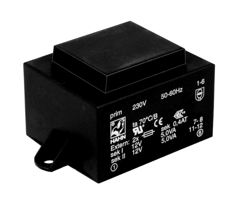 10VA_Trafo_2x12V_2x417mA_43-890-00456_B01 2x 12VAC Trafo 2x 417mA 12V Trafo 10VA Platinentrafo Printtrafo