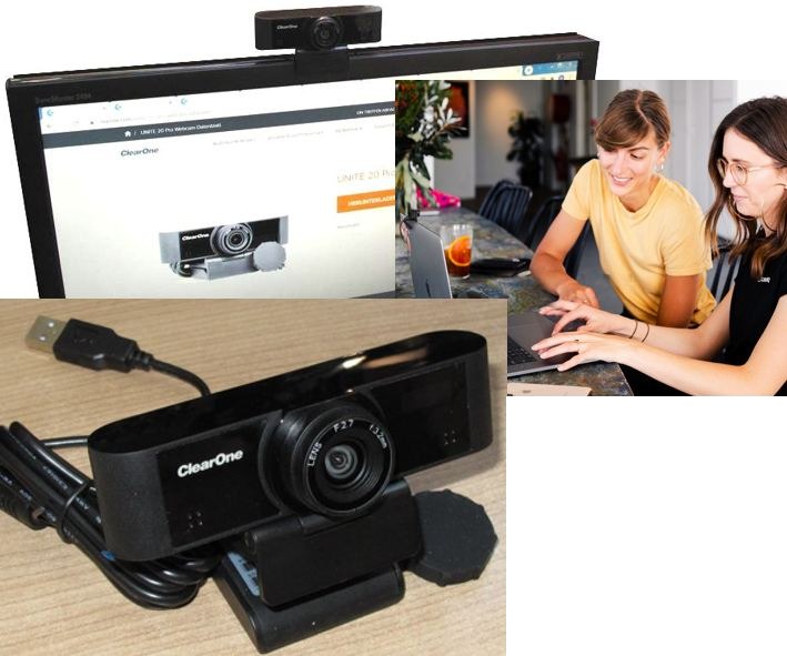 FullHD_webcam_USB_Weitwinkel_CleareOne_B12 USB Kamera UNITE-20 mit Halterung FullHD 2MP Weitwinkel und Mikrofon