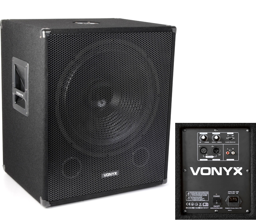 Aktiv 18zoll Subwoofer 1000W Schwarz 230V mit Endstufe Cinch-XLR-Input Aktiv 18zoll Subwoofer 1000W Schwarz 230V mit Endstufe Cinch-XLR-Input