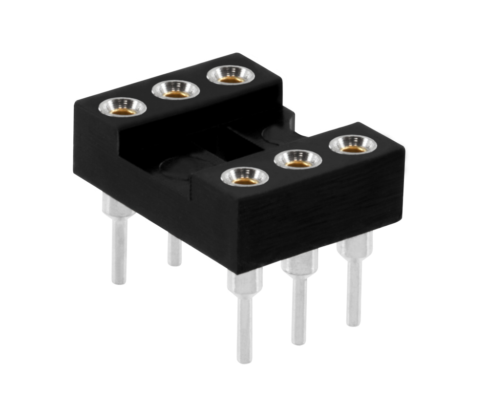 6pol-IC-Fassung-Praezision-46-665-00050 IC Fassung 6pol Präzision gedrehte Kontakt RM2,54
