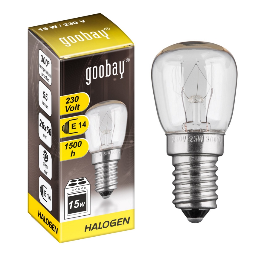 Backofenlampe-32-748-00058 Backofenlampe Glühlampe E14 15W 230V Klar bis 300 Grad