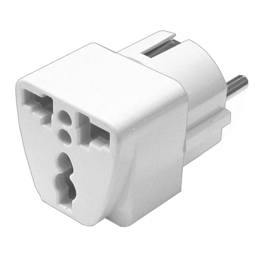 41-679-05400_Reiseadapter_GB_UK_Deutschland Reiseadapter Schutzkontaktstecker auf USA British UK GB Kupplung