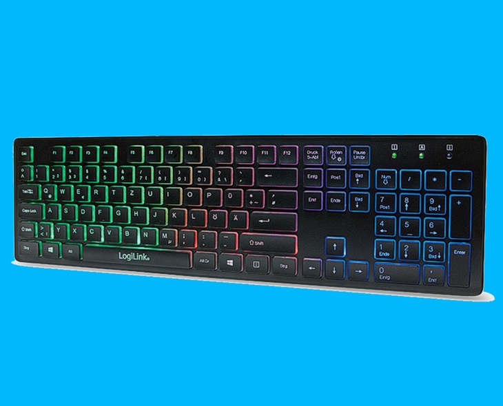 61-879-01501_USB_Tastatur_mit_LED_Beleuchtung Tastatur mit USB Kabelanschluss beleuchtet