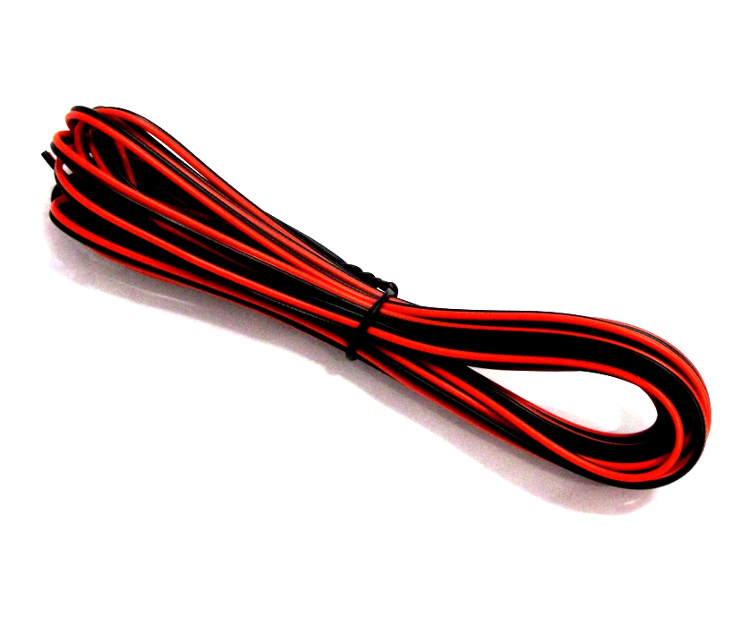 LED Kabel 2poliges Flachbandkabel Litze 2x0.30qmm RT-SW -- 5m Bund