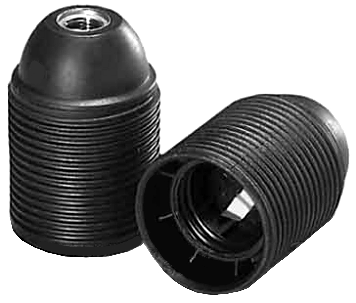 3f1fa80bd7452e8fa267886e12a645f5 Fassung E27 Kunststoff --Schwarz-- Aussengewinde