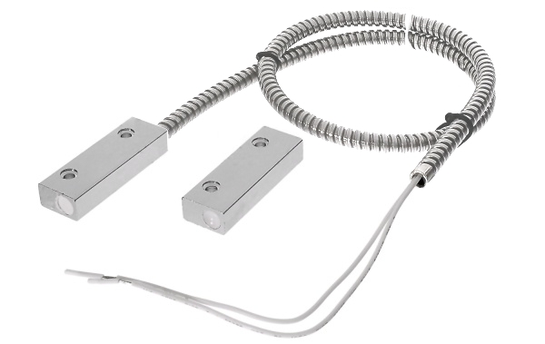 ALU_Reedkontakt_47-824-00110gR5mDQplrPnys Magnetkontakt ALU Reedkontakt NC Öffner 50x17x10mm mit Metallschlauch Reedschalter