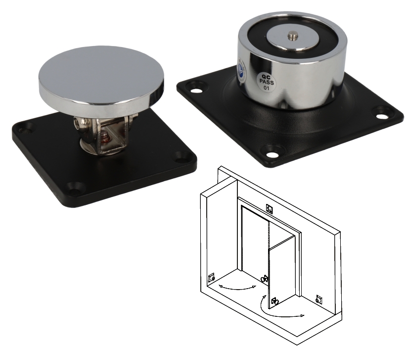 Elektrischer_Haltemagnet_fuer_Turen_47-790-00601_B0 Elektrischer Türhalter bis 50Kg Haltekraft 12V 24V Elektromagnet Haltemagnet