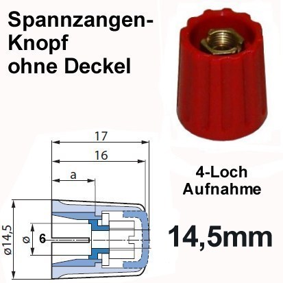 Spannzangenknopf 14,5mm --Rot--