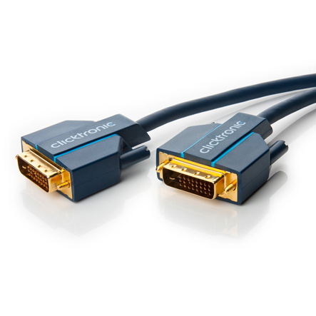 53-682-00560-Clicktronic-DVI-Kabel_2 1m DVI Kabel mit 2x DVI-D Stecker DVI-24+1pol HQ