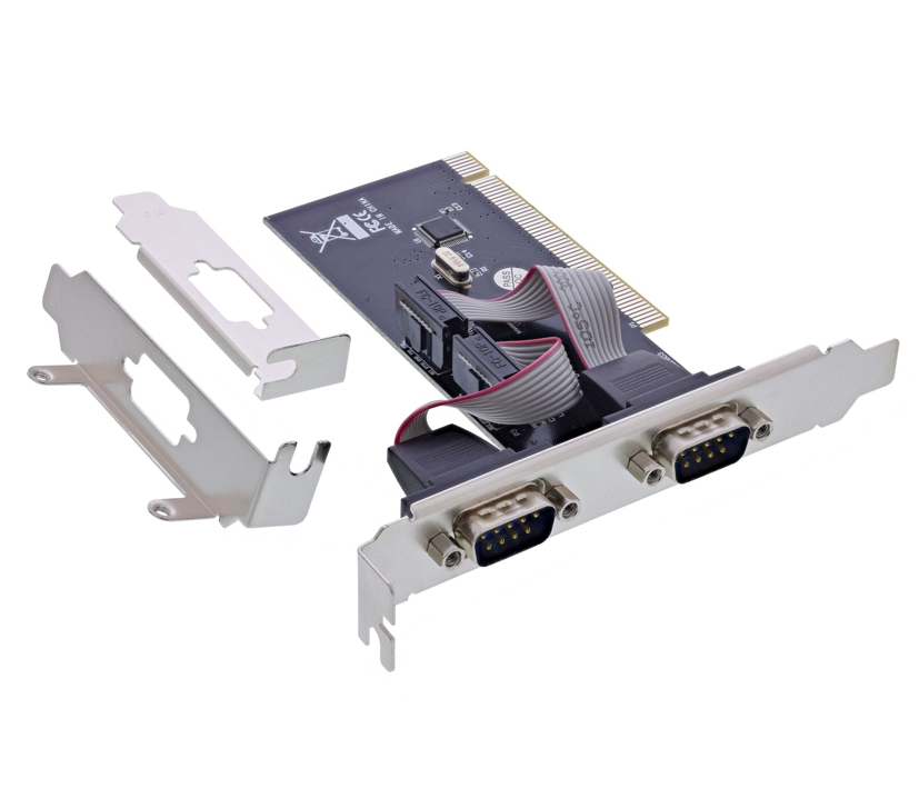 PCI Steckkarte 2x RS232 serielle V24 COM-Port PC Steckkarte für Computer Tower
