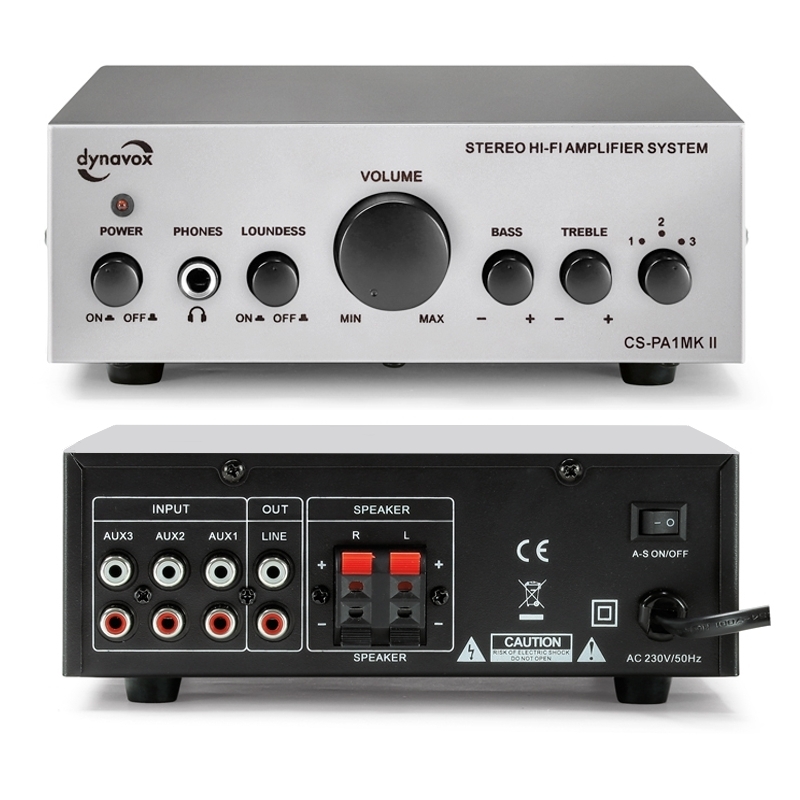 Verstärker CS-PA1-MK2 Mini-Verstärker 2x30Watt 2Kanal Stereo Silber