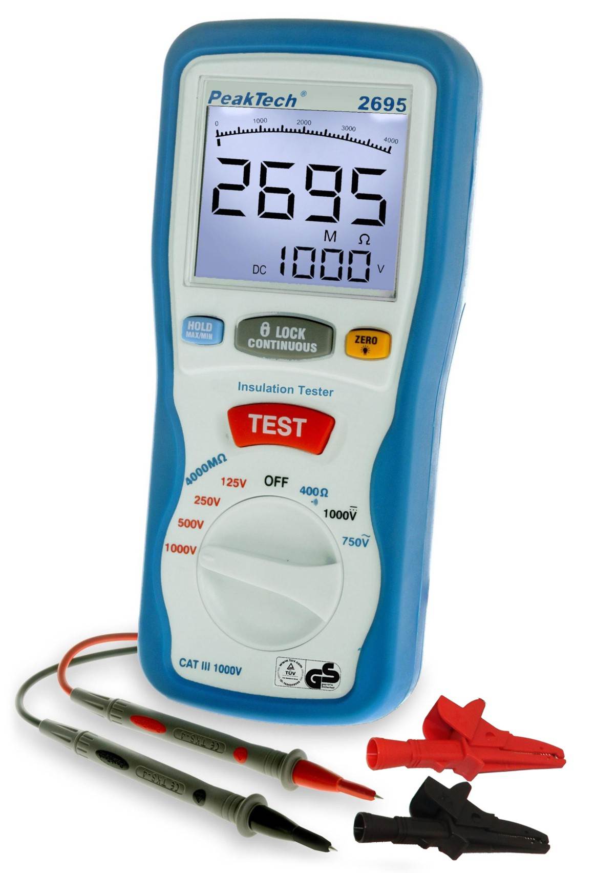 Isolationsmessgeraet-P2695-90-798-01330-R Isolationsmessgerät P2695 VDE Tester Isolationsmesser Instlationstester bis 1000V
