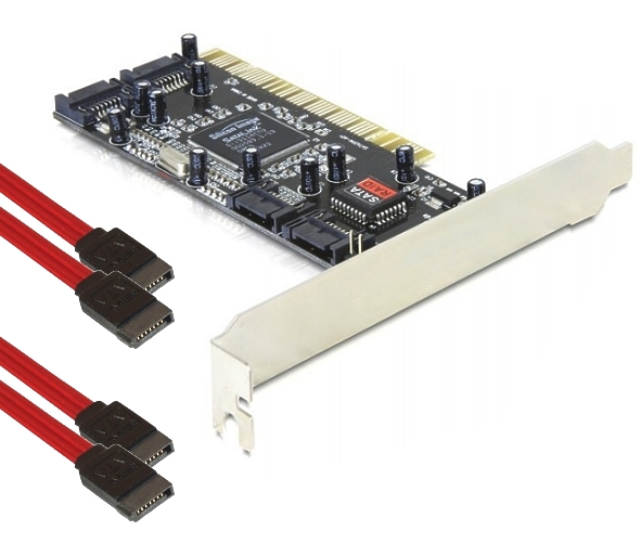 SATA Kontroller PCI-Bus 4xSATA Raid 0-1