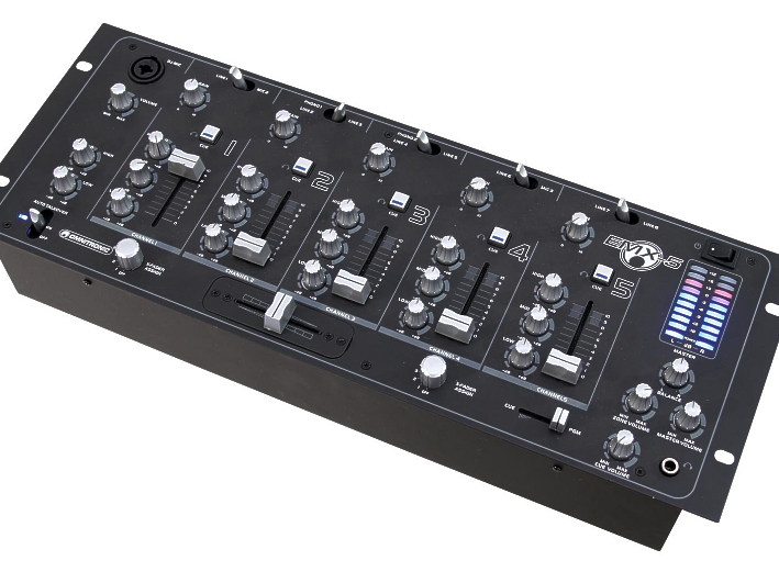 5Kanal-Mischpult-19zoll-4HE-88-800-00650-Bild00 Mischpult Mixer 5-Kanal 19zoll 4HE mit 6xLine und 2x Mikrofon Eingang