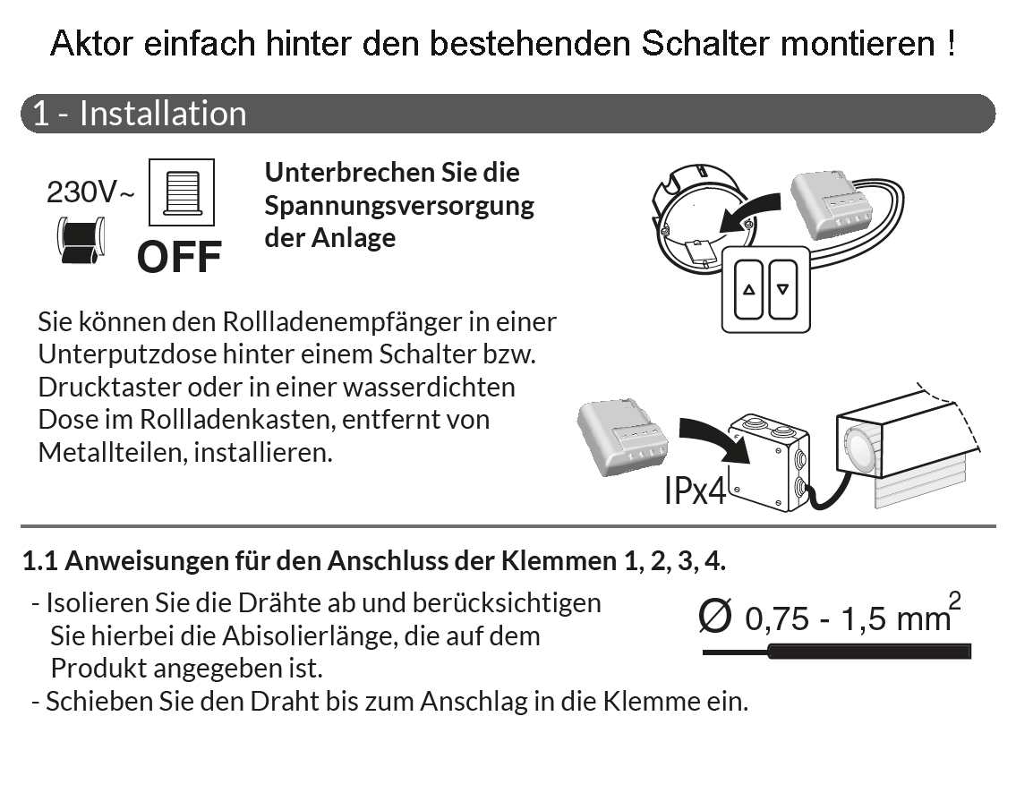 DeltaDore_Aktor_hinter_Schalter_montieren